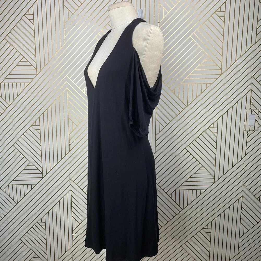 Haute Hippie Cold-Shoulder Jersey Mini Dress Black‎ - Picture 6 of 12